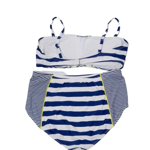 VM Women's Swimsuit Blue White Stripe 2 piece Plus Size 3X - Picture 5 of 9